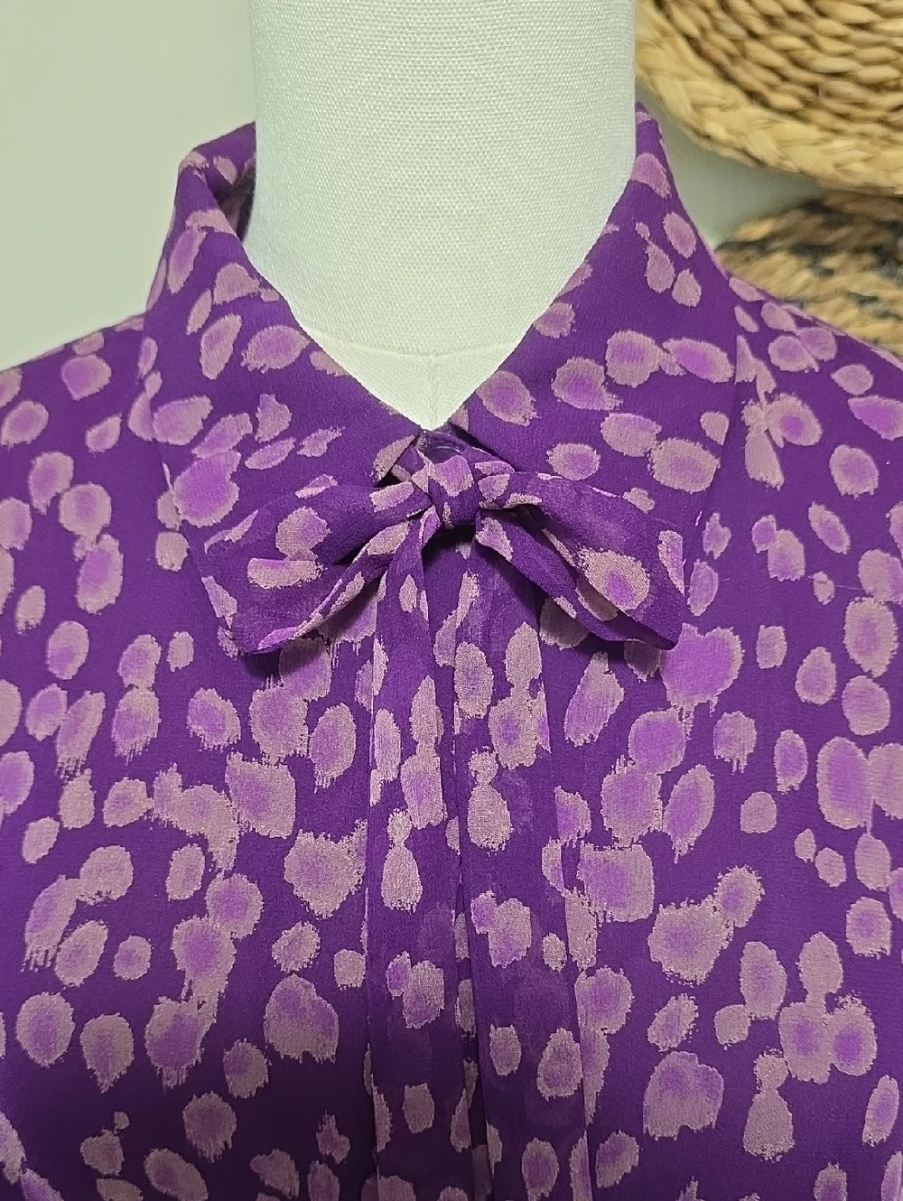 Cynthia Howie Vintage y2K 100% Silk Purple Printed Pencil Skirt Set Womens 8P